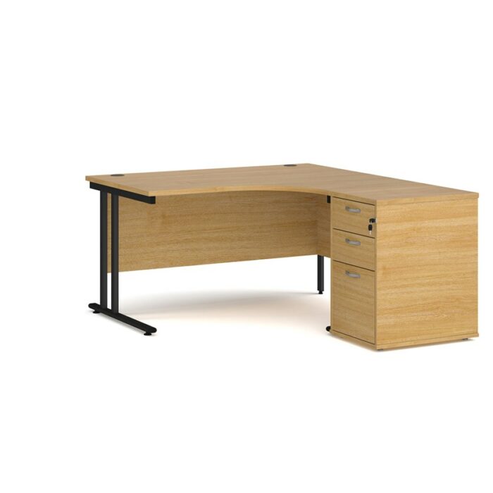 Big Deals Dams 1600mm Ergo Desk with 3 Drawer Pedestal-21672