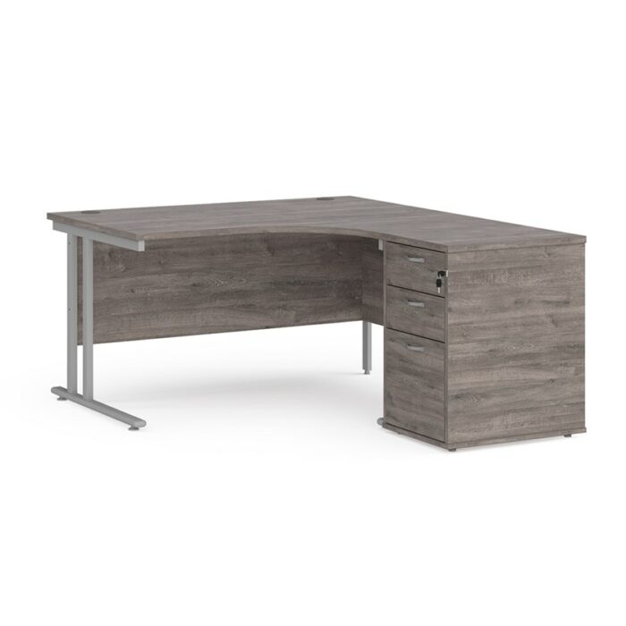 Big Deals Dams 1600mm Ergo Desk with 3 Drawer Pedestal-21673