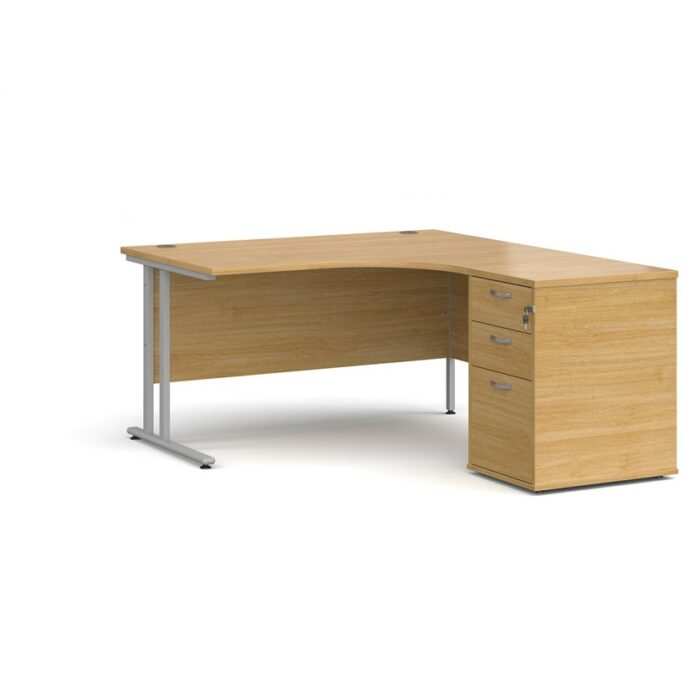 Big Deals Dams 1600mm Ergo Desk with 3 Drawer Pedestal-21667
