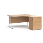 Big Deals Dams 1600mm Ergo Desk with 3 Drawer Pedestal-21652