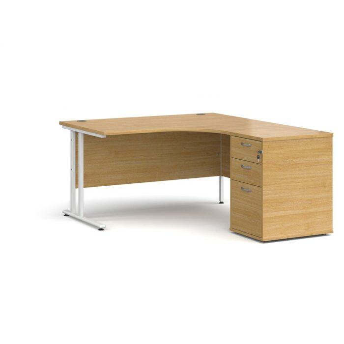 Big Deals Dams 1600mm Ergo Desk with 3 Drawer Pedestal-21668