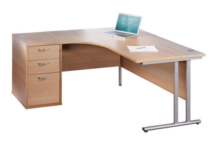 Big Deals Dams 1600mm Ergo Desk with 3 Drawer Pedestal-1788