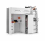 Julian Bowen wooden Pegasus Highsleeper in White & Grey Finish-0