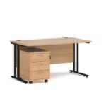 BIG DEALS Straight Desk with 3 Drawer Pedestal - choice of Size-21588