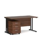 BIG DEALS Straight Desk with 3 Drawer Pedestal - choice of Size-21591