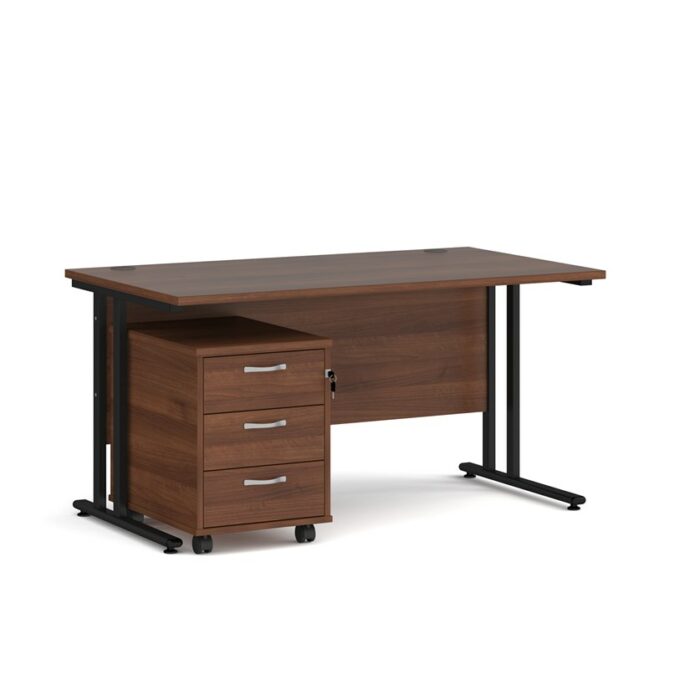 BIG DEALS Straight Desk with 3 Drawer Pedestal - choice of Size-21591