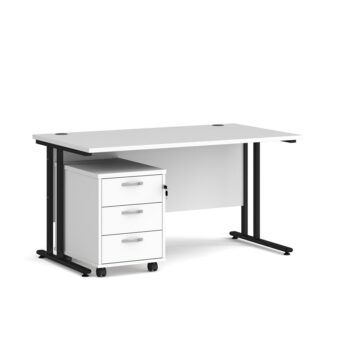 BIG DEALS Straight Desk with 3 Drawer Pedestal - choice of Size-0