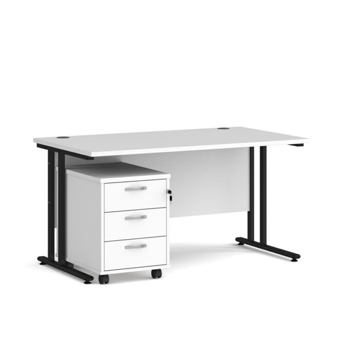 BIG DEALS Straight Desk with 3 Drawer Pedestal - choice of Size-0