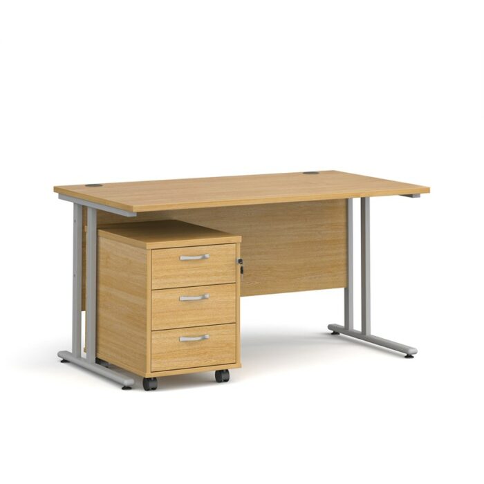 BIG DEALS Straight Desk with 3 Drawer Pedestal - choice of Size-21597
