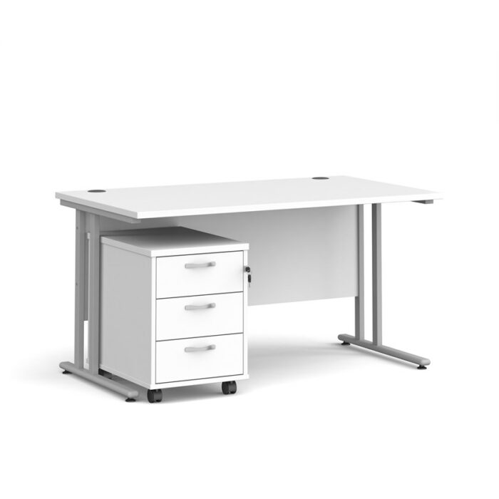 BIG DEALS Straight Desk with 3 Drawer Pedestal - choice of Size-21601