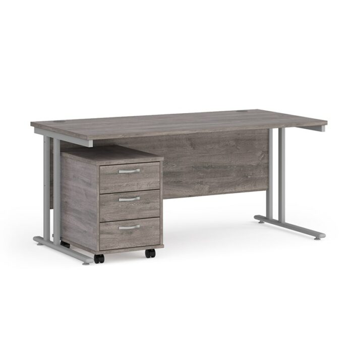 BIG DEALS Straight Desk with 3 Drawer Pedestal - choice of Size-21548