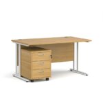 BIG DEALS Straight Desk with 3 Drawer Pedestal - choice of Size-21599