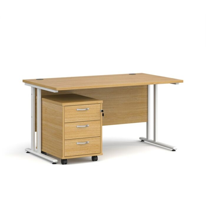 BIG DEALS Straight Desk with 3 Drawer Pedestal - choice of Size-21599