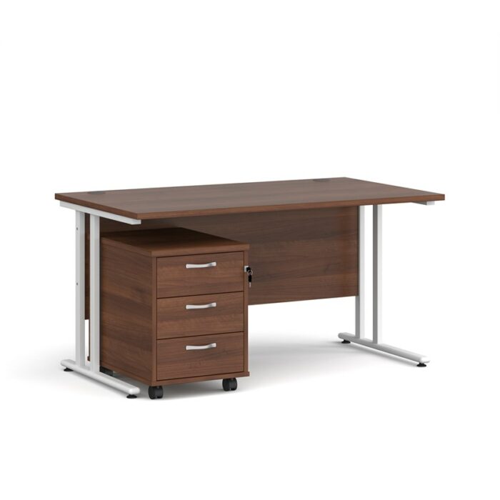 BIG DEALS Straight Desk with 3 Drawer Pedestal - choice of Size-21598