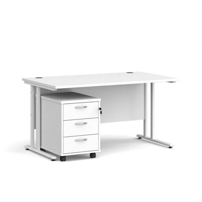 BIG DEALS Straight Desk with 3 Drawer Pedestal - choice of Size-21596