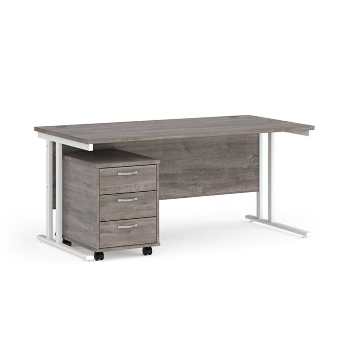 BIG DEALS Straight Desk with 3 Drawer Pedestal - choice of Size-21549