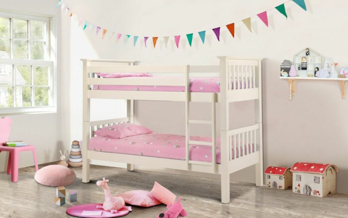 Julian Bowen wooden Barcelona Bunk Bed Pine or Stone White-3327