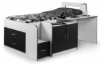 Julian Bowen wooden Cookie Cabin Bed White & Charcoal Grey-0