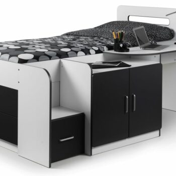 Julian Bowen wooden Cookie Cabin Bed White & Charcoal Grey-0