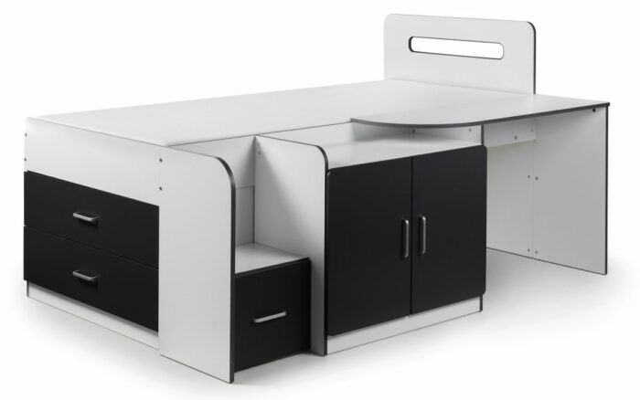 Julian Bowen wooden Cookie Cabin Bed White & Charcoal Grey-3226