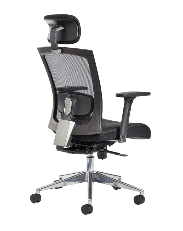 Dams Gemini 300 series mesh task chair with adjustable arms and headrest - black-3388