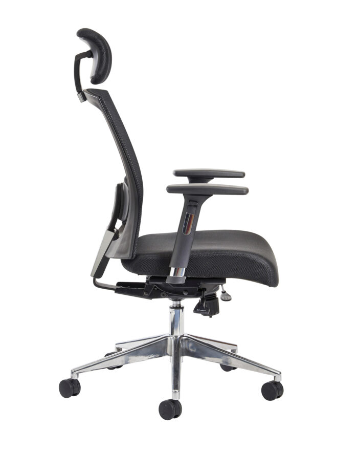 Dams Gemini 300 series mesh task chair with adjustable arms and headrest - black-3386