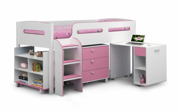 Julian Bowen wooden Kimbo Cabin Bed in Blue or Pink-3233