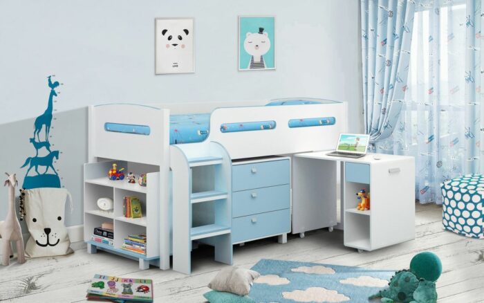 Julian Bowen wooden Kimbo Cabin Bed in Blue or Pink-3231