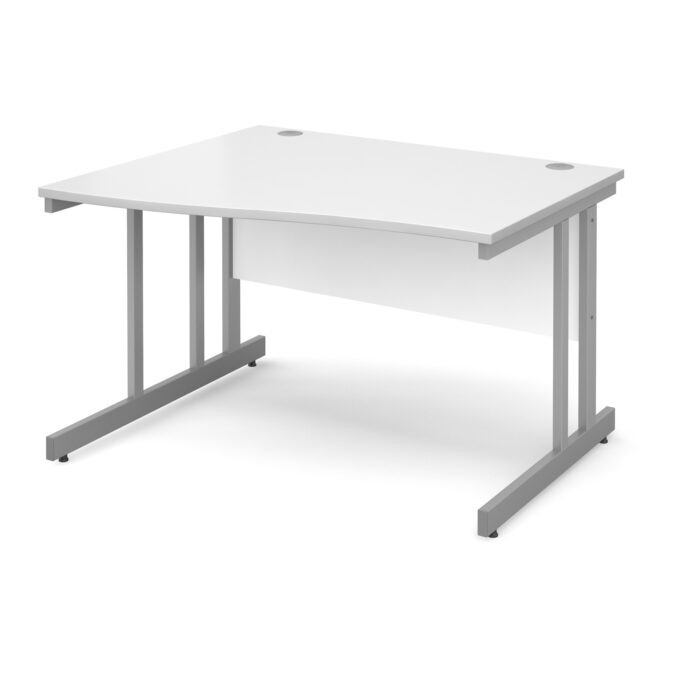 Dams Momento left hand wave desk silver cantilever frame-0