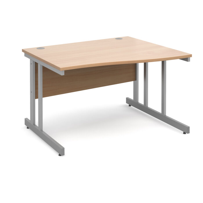 Dams Momento right hand wave desk - silver cantilever frame-0