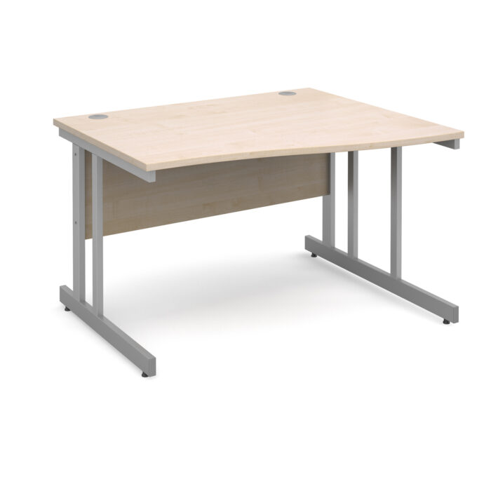 Dams Momento right hand wave desk - silver cantilever frame-3458
