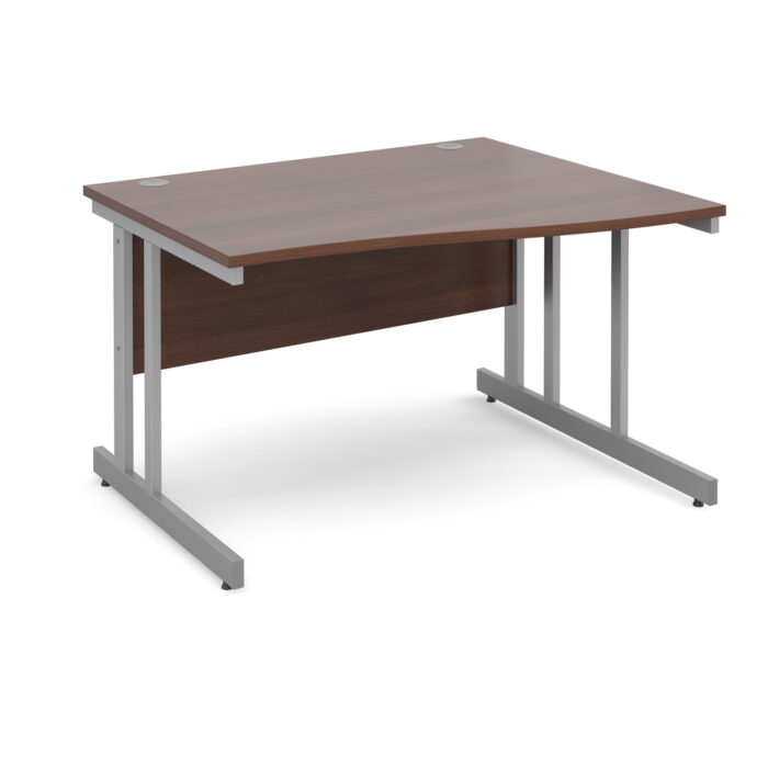 Dams Momento right hand wave desk - silver cantilever frame-3459