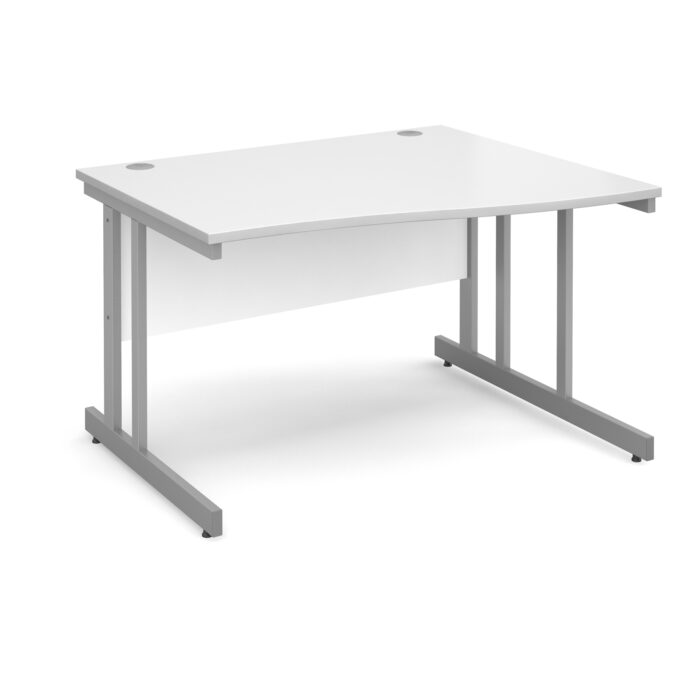 Dams Momento right hand wave desk - silver cantilever frame-3457