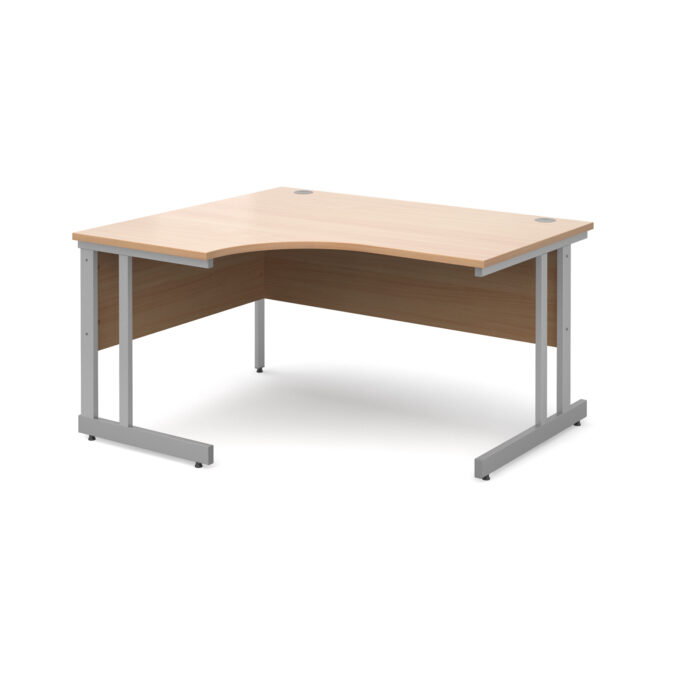 Dams Momento right hand ergonomic desk - silver cantilever frame-3480