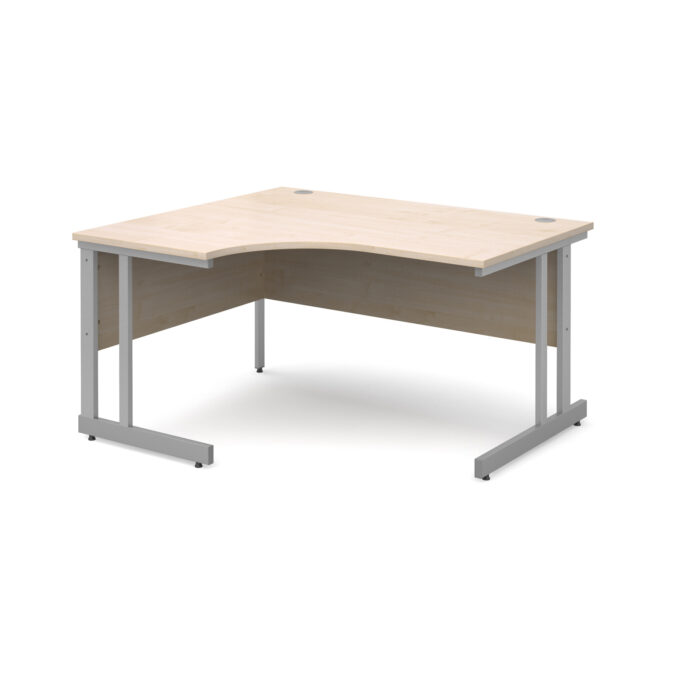 Dams Momento right hand ergonomic desk - silver cantilever frame-0