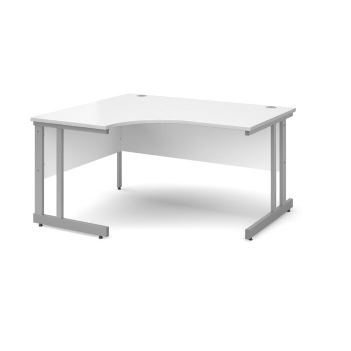Dams Momento right hand ergonomic desk - silver cantilever frame-3481