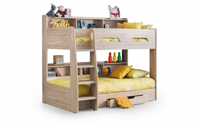 Julian Bowen wooden Orion Bunk Bed - Glow in Dark Ladder-sonoma light oak-0