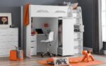 Julian Bowen wooden Pegasus Highsleeper in White & Grey Finish-3223