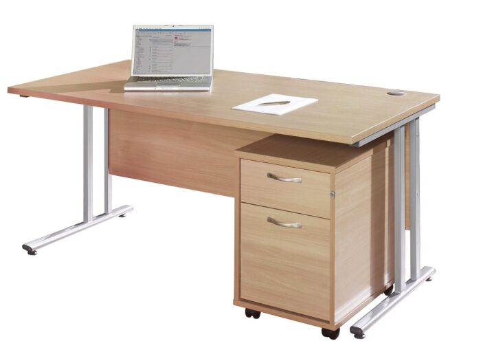 BIG DEALS Straight Desk with 3 Drawer Pedestal - choice of Size-2268