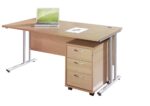 BIG DEALS Straight Desk with 3 Drawer Pedestal - choice of Size-2269