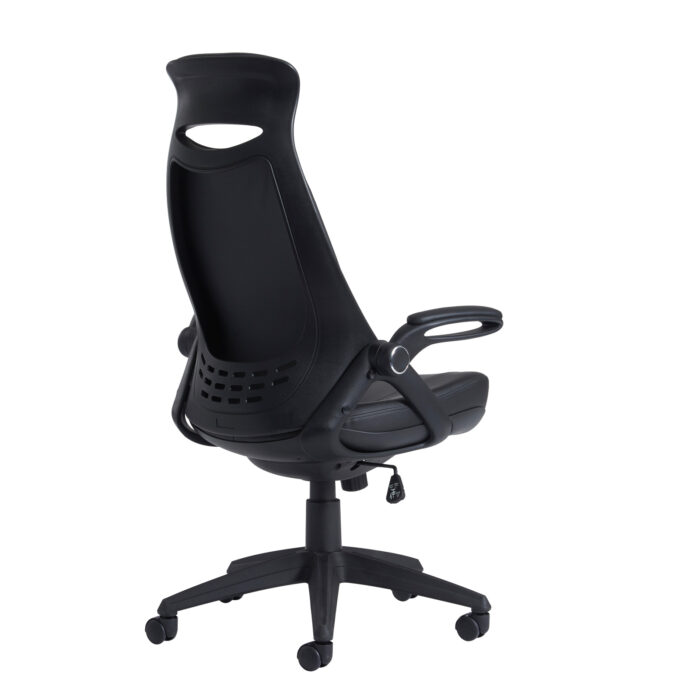 dams Tuscan high back managers chair with head support - black leather faced-3188
