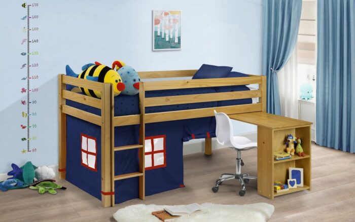 Julian Bowen wooden Wendy Midsleeper with Blue or Pink tent-3167