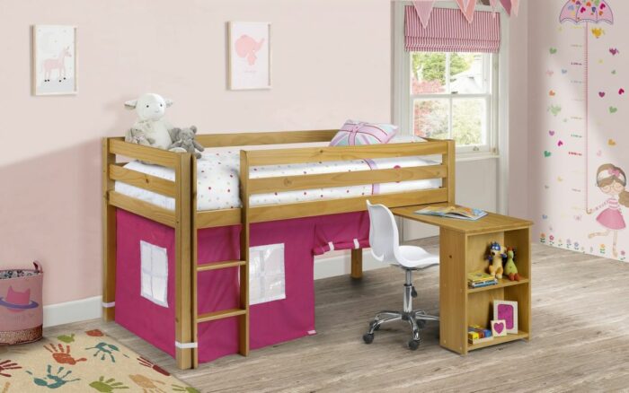 Julian Bowen wooden Wendy Midsleeper with Blue or Pink tent-3168