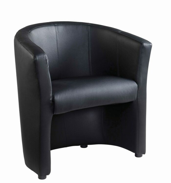 dams London reception black faux leather tub chair-0