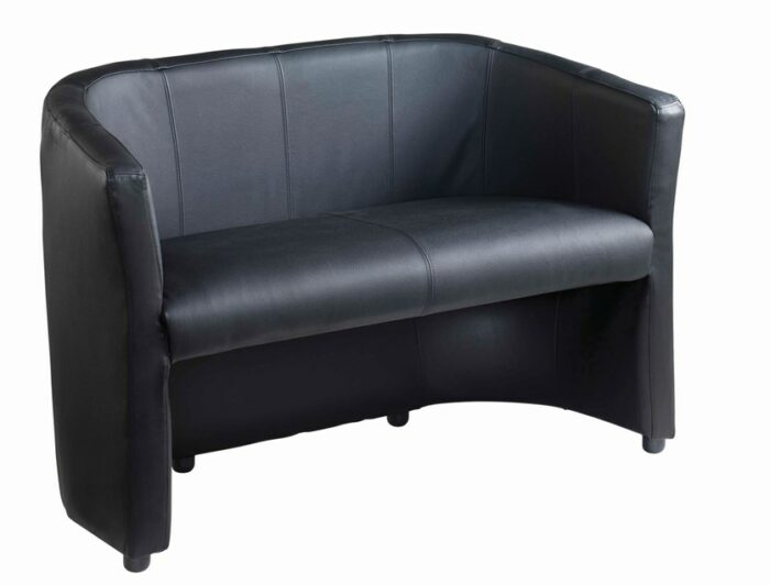 dams London reception black faux leather tub chair-4145