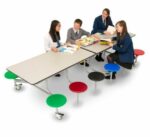 Spaceright 12 Seat Rectangular Mobile Folding Table Seating Unit-5578