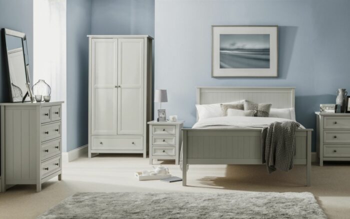 Julian Bowen Maine wooden Bed - Dove grey-4848
