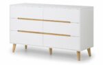 Julian Bowen Alicia 6 Drawer Wide Retro Chest in White & Oak-0