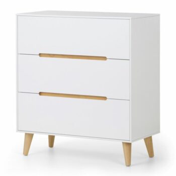 Julian Bowen Alicia 3 Drawer Retro Chest in White & Oak-0
