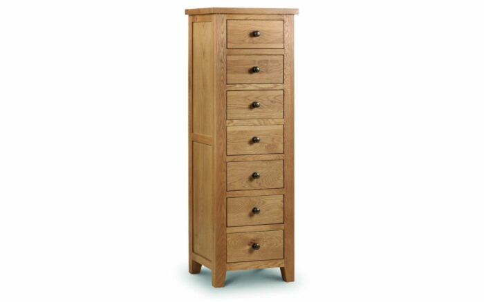 Julian Bowen Marlborough Oak 7 Drawer Narrow Chest-0